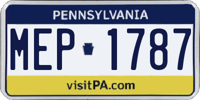 PA license plate MEP1787