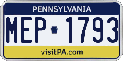 PA license plate MEP1793