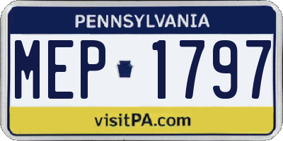 PA license plate MEP1797