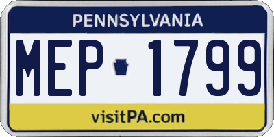 PA license plate MEP1799