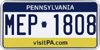 PA license plate MEP1808