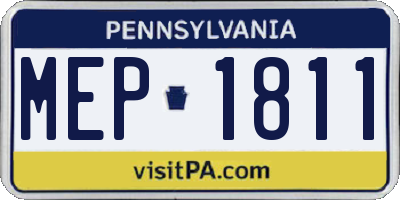 PA license plate MEP1811
