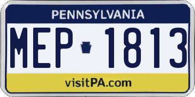 PA license plate MEP1813