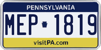 PA license plate MEP1819