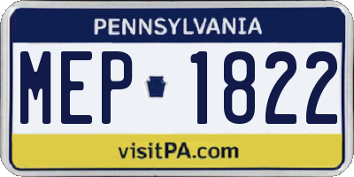 PA license plate MEP1822
