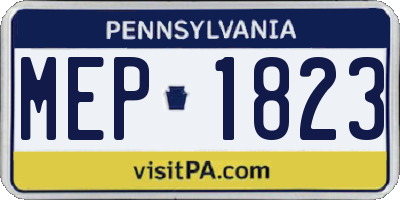 PA license plate MEP1823