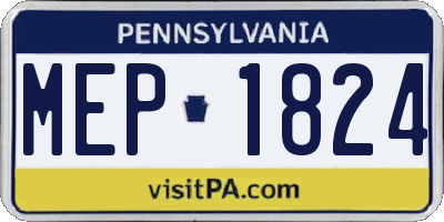 PA license plate MEP1824