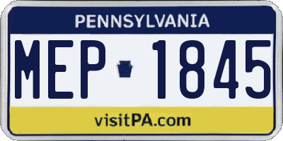PA license plate MEP1845