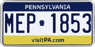 PA license plate MEP1853