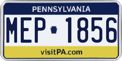PA license plate MEP1856