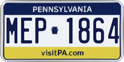 PA license plate MEP1864