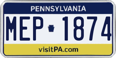 PA license plate MEP1874