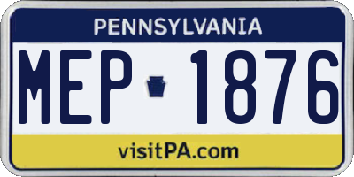 PA license plate MEP1876