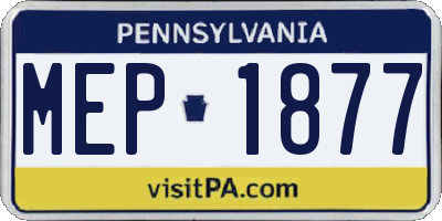 PA license plate MEP1877