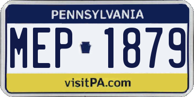 PA license plate MEP1879