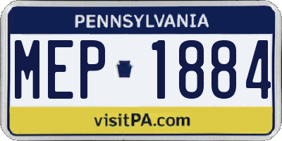 PA license plate MEP1884