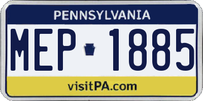 PA license plate MEP1885