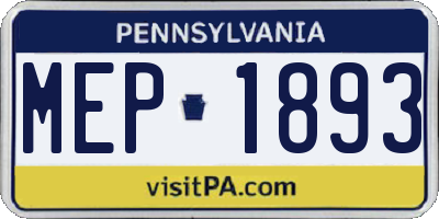 PA license plate MEP1893