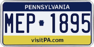 PA license plate MEP1895