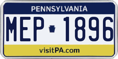 PA license plate MEP1896