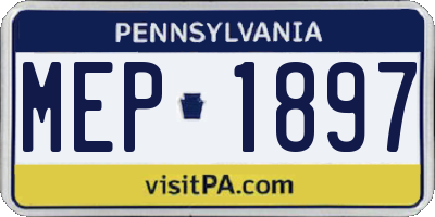 PA license plate MEP1897