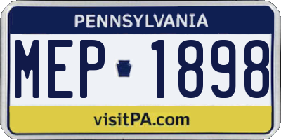 PA license plate MEP1898
