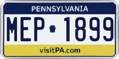 PA license plate MEP1899