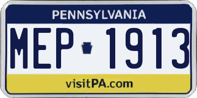 PA license plate MEP1913