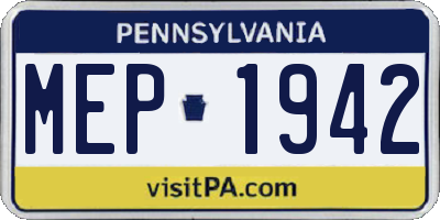 PA license plate MEP1942