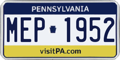 PA license plate MEP1952