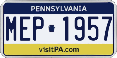PA license plate MEP1957