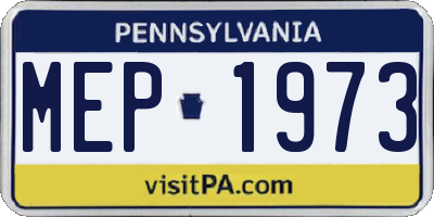 PA license plate MEP1973