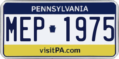 PA license plate MEP1975