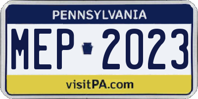 PA license plate MEP2023