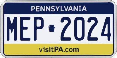 PA license plate MEP2024