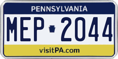 PA license plate MEP2044