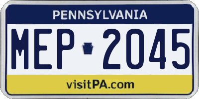 PA license plate MEP2045