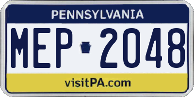 PA license plate MEP2048