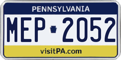 PA license plate MEP2052