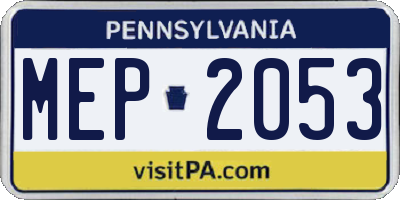 PA license plate MEP2053