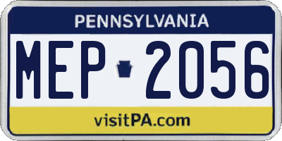 PA license plate MEP2056