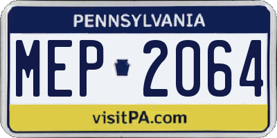 PA license plate MEP2064