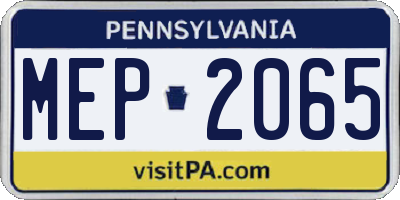 PA license plate MEP2065