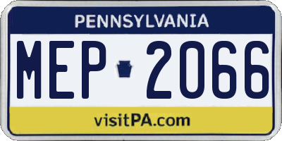 PA license plate MEP2066