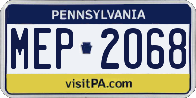 PA license plate MEP2068