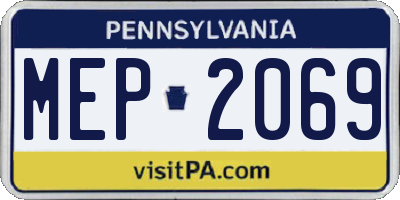 PA license plate MEP2069