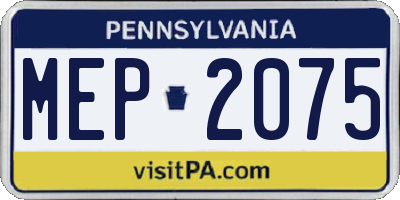 PA license plate MEP2075