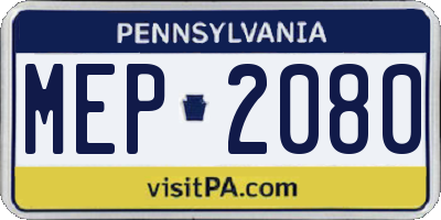 PA license plate MEP2080