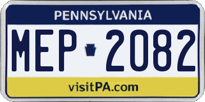 PA license plate MEP2082