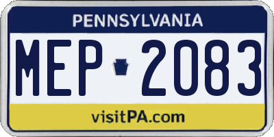 PA license plate MEP2083